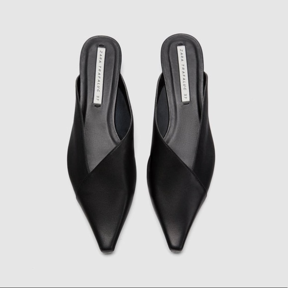 Zara Shoes - Zara Asymmetric Leather Mules Size 40/9